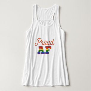 Proud AF Orange Rainbow Glitter Singlet