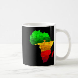 Proud africa map green yellow red african pride coffee mug