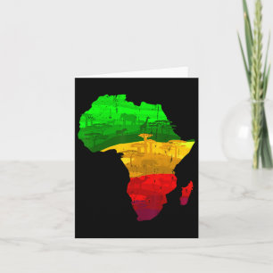 Proud Africa Map Green Yellow Red African Pride Ju Card