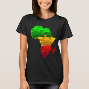 Proud Africa Map Green Yellow Red African Pride Ju T-Shirt