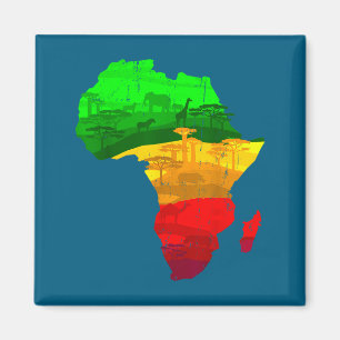 Proud africa map green yellow red african pride magnet