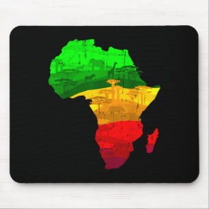 Proud africa map green yellow red african pride mouse pad