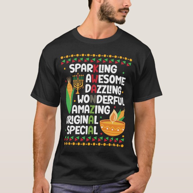 Proud African American Happy Kwanzaa T-Shirt (Front)