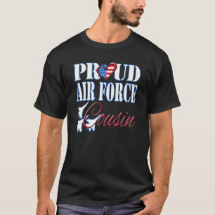 Proud Air Force Cousin Shirt US Heart Military Men