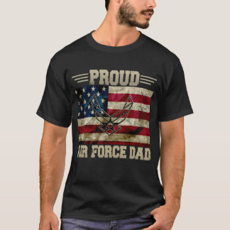Proud Air Force Dad Military Veteran Pride US Flag T-Shirt
