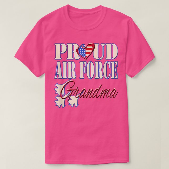 Proud Air Force Grandma  US Heart Military Women  T-Shirt (Design Front)