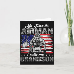 Proud Air Force Grandson Flag Camo Favourite Airma Card