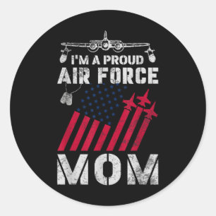 Proud Air Force Mum Military Us Air Force Family M Classic Round Sticker