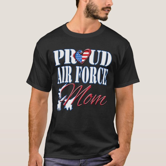 Proud Air Force Mum Shirt US Heart Military Mother (Front)