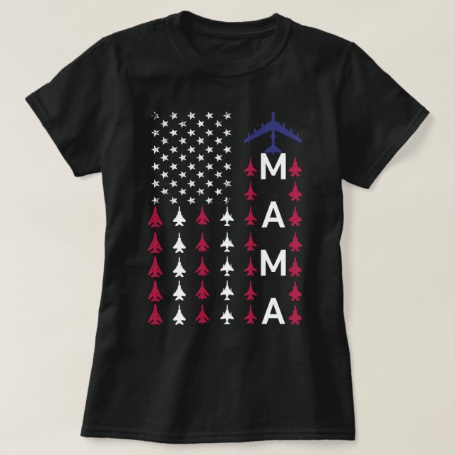Proud Air Force Mum Wife Mama Usafa Momma Mummy T-Shirt (Design Front)
