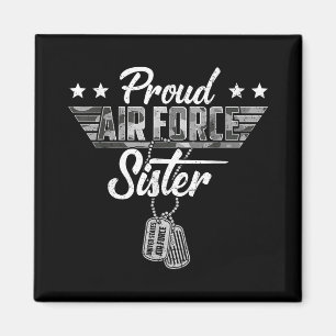 Proud Air Force Sister Camouflage Usaf Veteran Air Magnet