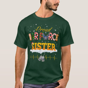 Proud Air Force Sister Santa Hat Christmas Family  T-Shirt