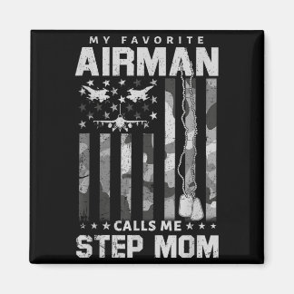 Proud Air Force Step Mum Favourite Airman Flag Cam Magnet
