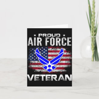 Proud Air Force Veteran With American Flag Gift Ve Card