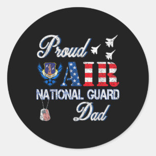 Proud Air National Guard Dad Air Force Veterans Da Classic Round Sticker