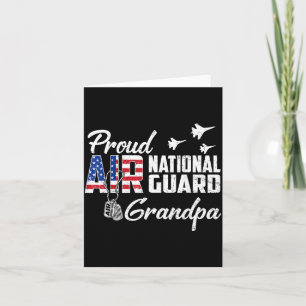 Proud Air National Guard Grandpa Flag Family Card