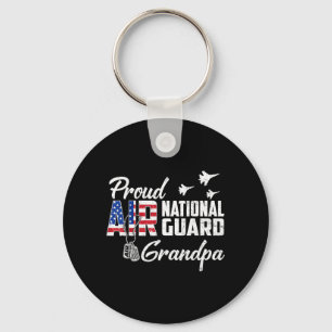 Proud Air National Guard Grandpa Flag Family Key Ring