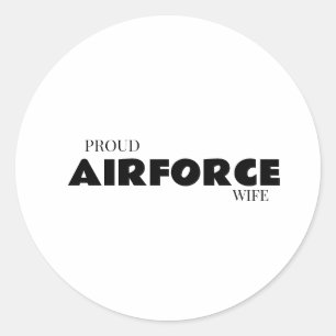Proud airforce wife classic round sticker