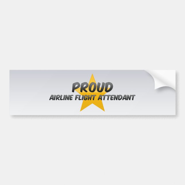 Proud Airline Flight Attendant Bumper Sticker (Front)