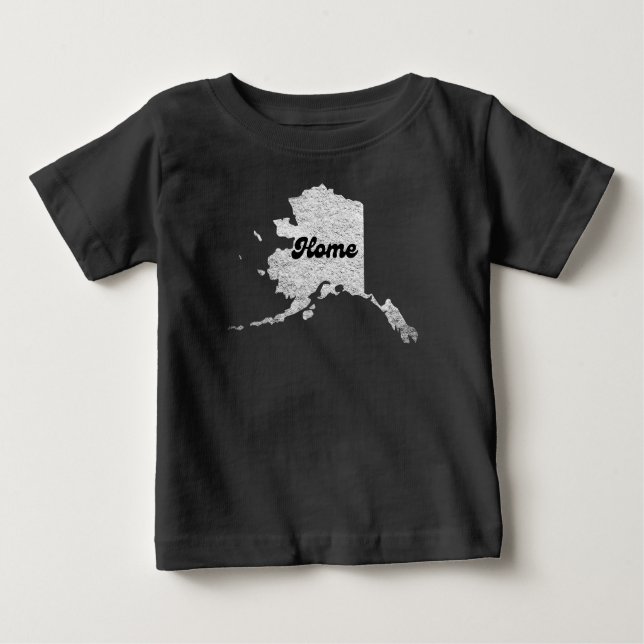 proud Alask State Home Map Outline Rocky Map AK  Baby T-Shirt (Front)