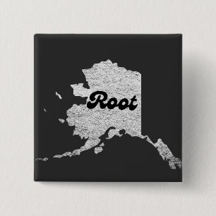 proud Alask State Root Map Outline Rocky Map AK 15 Cm Square Badge