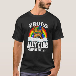 Proud Ally Club Member Cat Rainbow Gay Pride Lesbi T-Shirt