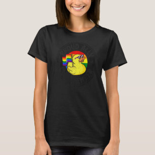 Proud Ally Club Member Rubber Duck Rainbow Gay Les T-Shirt