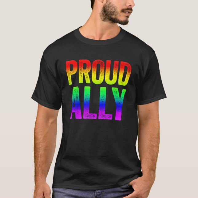 Proud Ally LGBT Pride Gift T-Shirt (Front)
