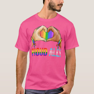 Proud Ally LGBT Pride Transgender Flag Heart Gay L T-Shirt