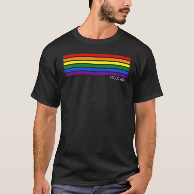 Proud Ally Lgbt Rainbow Gay Pride Month T-Shirt (Front)