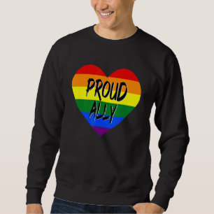 Proud Ally Lgbt Rainbow Heart Gay Pride Month Sweatshirt