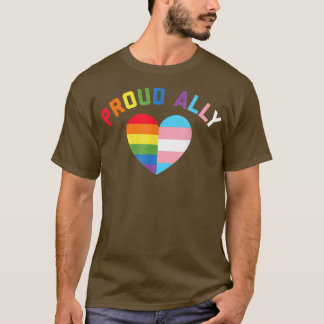 Proud Ally LGBT Rainbow Heart Gay Pride Month T-Shirt