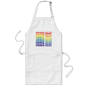 Proud Ally   LGBTQ   Gay Pride   Rainbow Long Apron