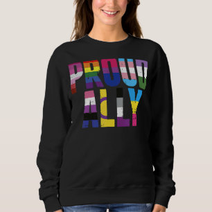 Proud Ally Lgbtq Lesbian Gay Bisexual Trans Pan Qu Sweatshirt