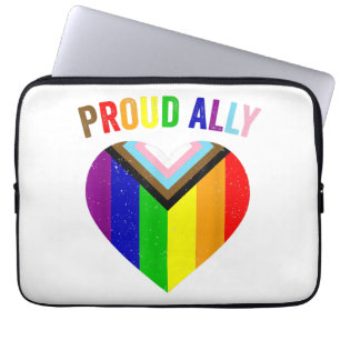 Proud Ally LGBTQAI Gay POC Transgender Pride Flag  Laptop Sleeve