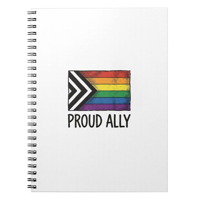Proud Ally Pride Flag Vector T-Shirt Design_1 Notebook (Front)