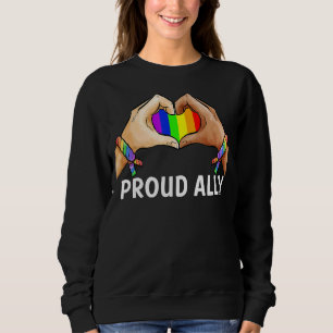 Proud Ally Pride Lgbt Transgender Flag Heart Gay L Sweatshirt