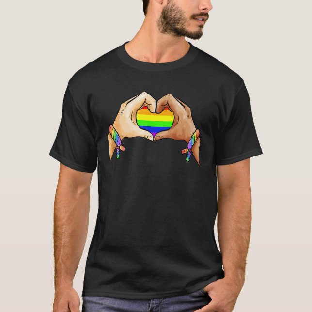Proud Ally Pride Lgbt Transgender Flag Heart Gay L T-Shirt (Front)