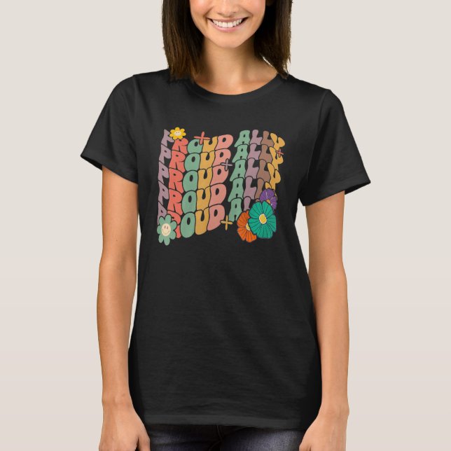 Proud Ally Pride LGBTQ Black Pride T-Shirt (Front)