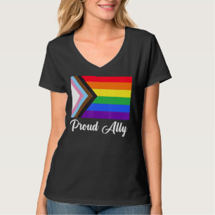 Proud Ally Pride Month Lgbtq Black Pride Flag T-Shirt