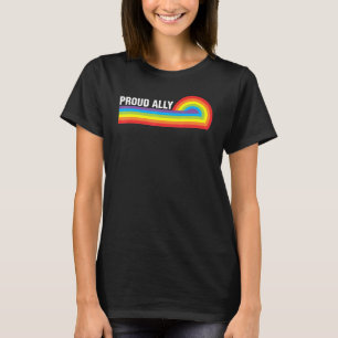 Proud Ally Rainbow Flag Gender Support Gay Pride M T-Shirt