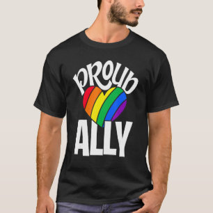 Proud Ally Rainbow Lgbtq Gay Diversity Transgender T-Shirt