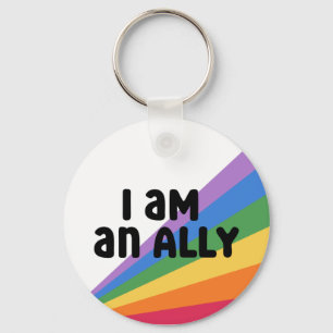 Proud Ally Rainbow Pride Month  Key Ring