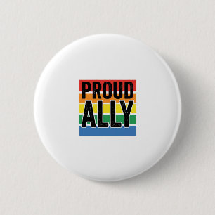 Proud Ally Vintage Pride Support Shirt Design_1 6 Cm Round Badge