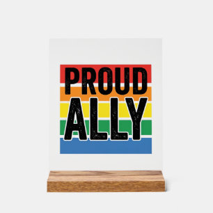 Proud Ally Vintage Pride Support Shirt Design_1 Acrylic Sign