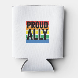 Proud Ally Vintage Pride Support Shirt Design_1 Can Cooler
