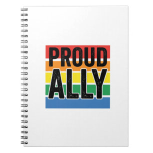 Proud Ally Vintage Pride Support Shirt Design_1 Notebook