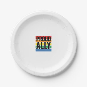 Proud Ally Vintage Pride Support Shirt Design_1 Paper Plate