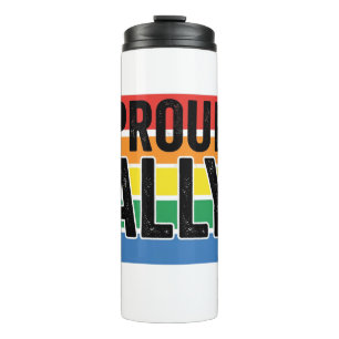 Proud Ally Vintage Pride Support Shirt Design_1 Thermal Tumbler