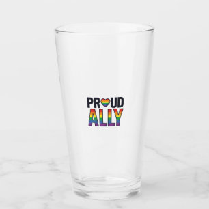 Proud Ally Vintage Rainbow Heart T-Shirt Design_1 Glass